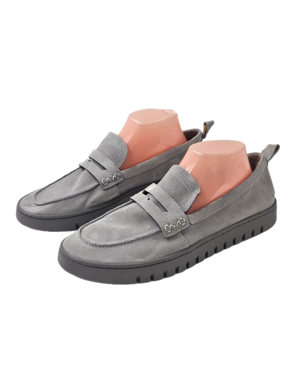 Vionic Uptown Gray Suede Penny Loafer Orthotic Lug Sole Slip On Size 11 New